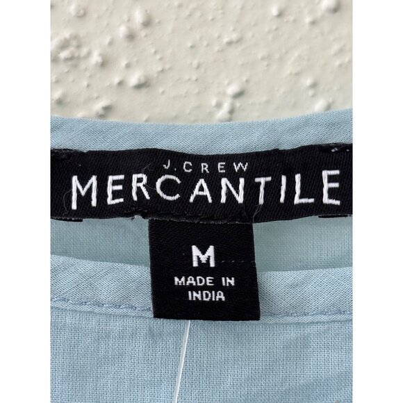 J.Crew Mercantile Light Blue Cold Shoulder Cotton Dress With Bell Sleeves - Picture 6 of 12